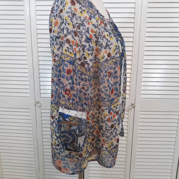 Anthro fig and flower lace top blouse sz med *C1 - Picture 5 of 7